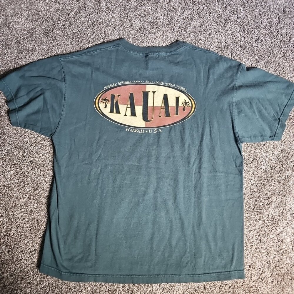 Kauai Hawaii USA Green Size XL Double-Sided Short Sleeved Destination Y2K Tee
